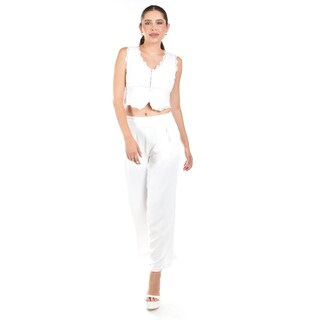 Foto 4 | Pantalon De Pierna Ancha Roman Fashion / Juvenil, 1982 (blanco) Blanco