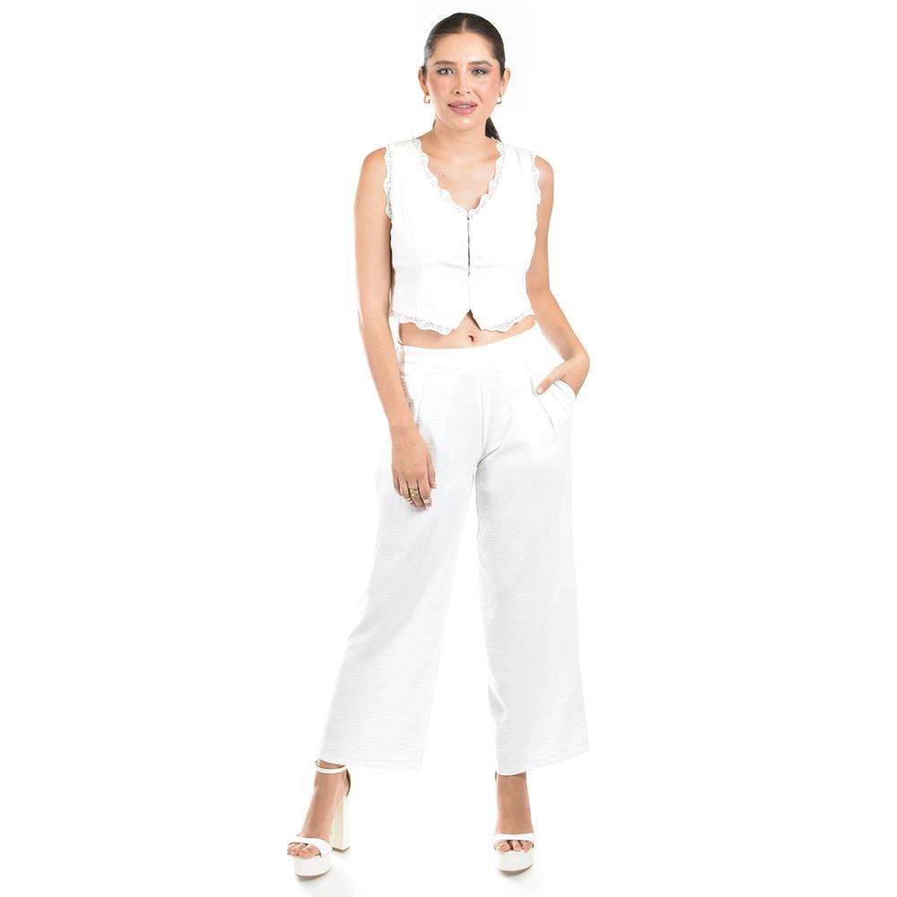 Foto 5 | Pantalon De Pierna Ancha Roman Fashion / Juvenil, 1982 (blanco) Blanco