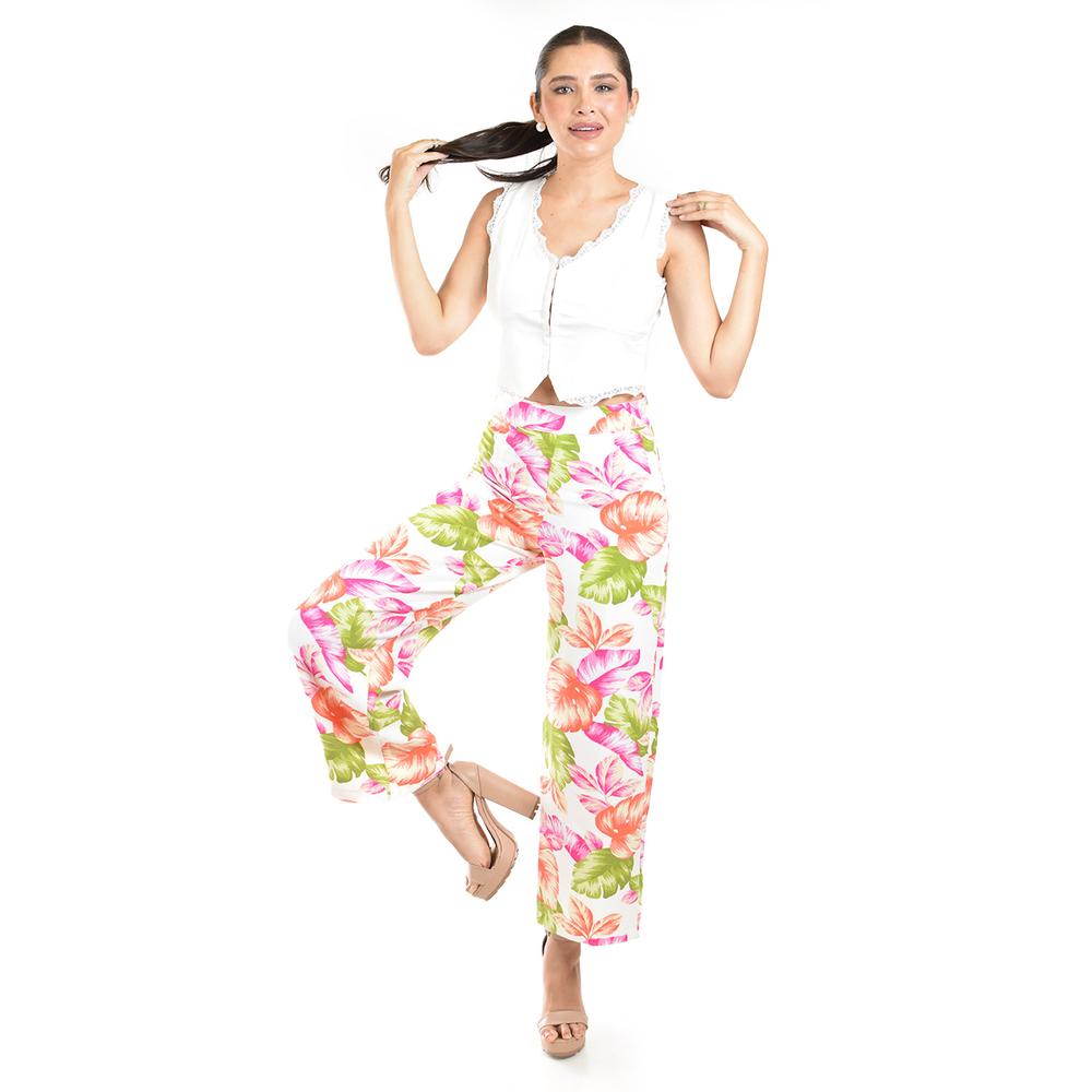 Foto 4 | Pantalon Estampado Floral Roman Fashion /juvenil, 0535 (multicolor) Multicolor