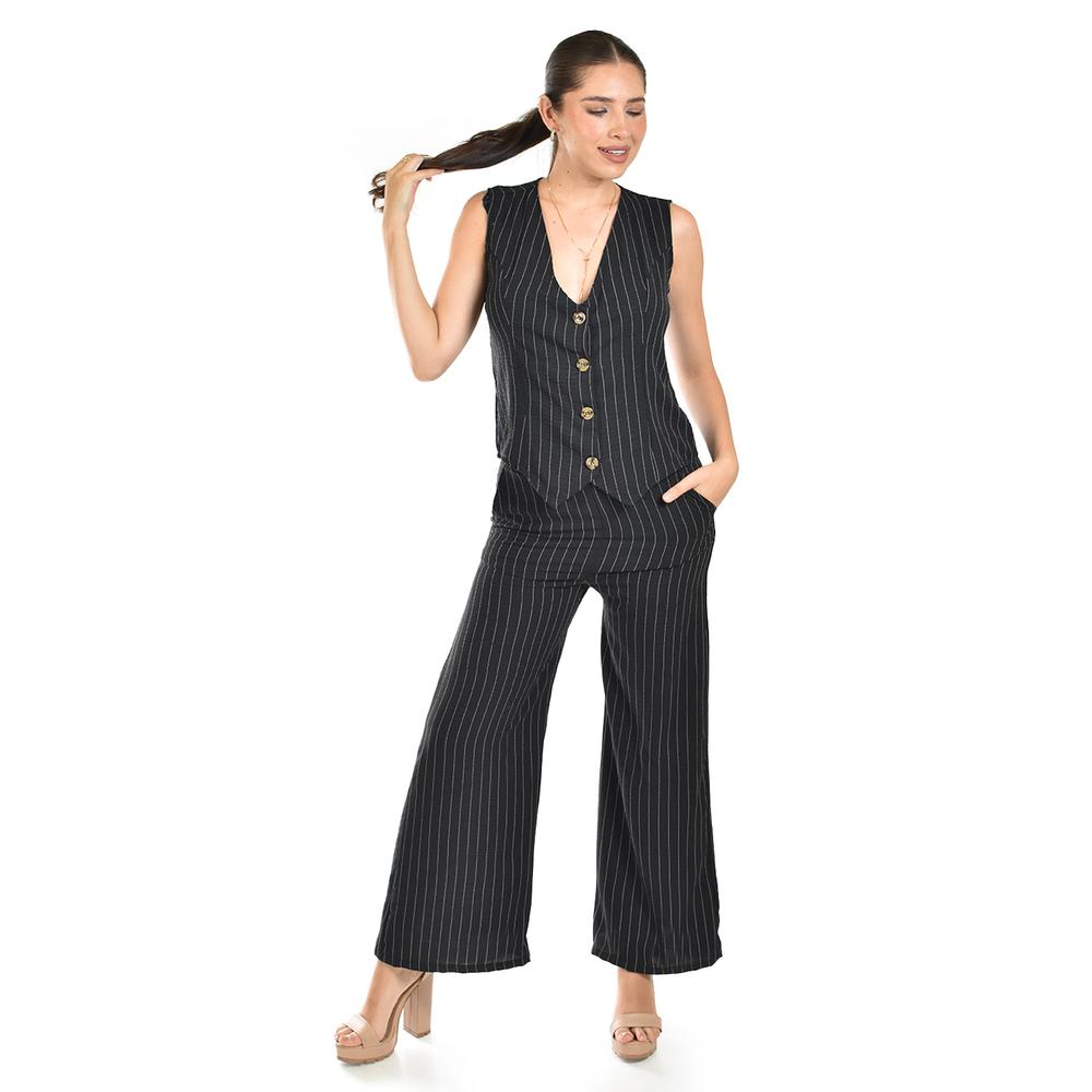 Foto 4 | Set Chaleco Y Pantalon A Rayas Roman Fashion / Juvenil, 5073 (negro Lineas) Negro