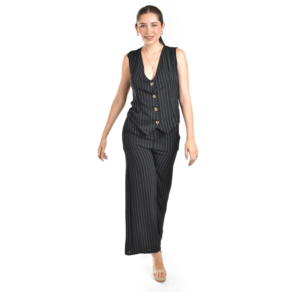 Foto 6 pulgar | Set Chaleco Y Pantalon A Rayas Roman Fashion / Juvenil, 5073 (negro Lineas) Negro