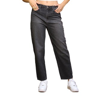 Foto 1 | Jeans Mujer Tiro Alto Corte Mom Pierna Recta Negro