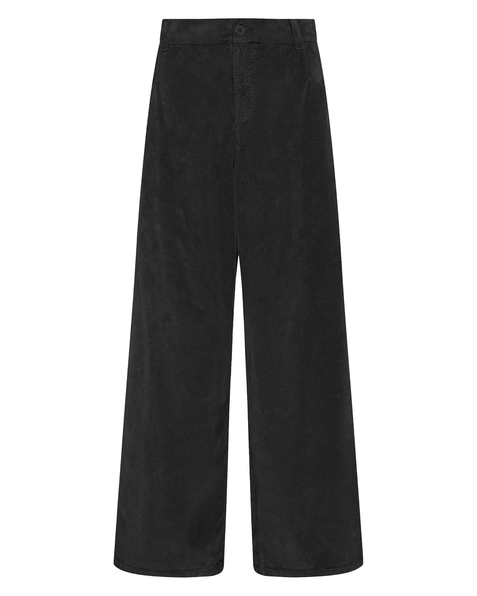 Pantalones De Pana De Pierna Ancha Grapent, Cintura Alta, Negros, Talla L - Venta Internacional. $1,349