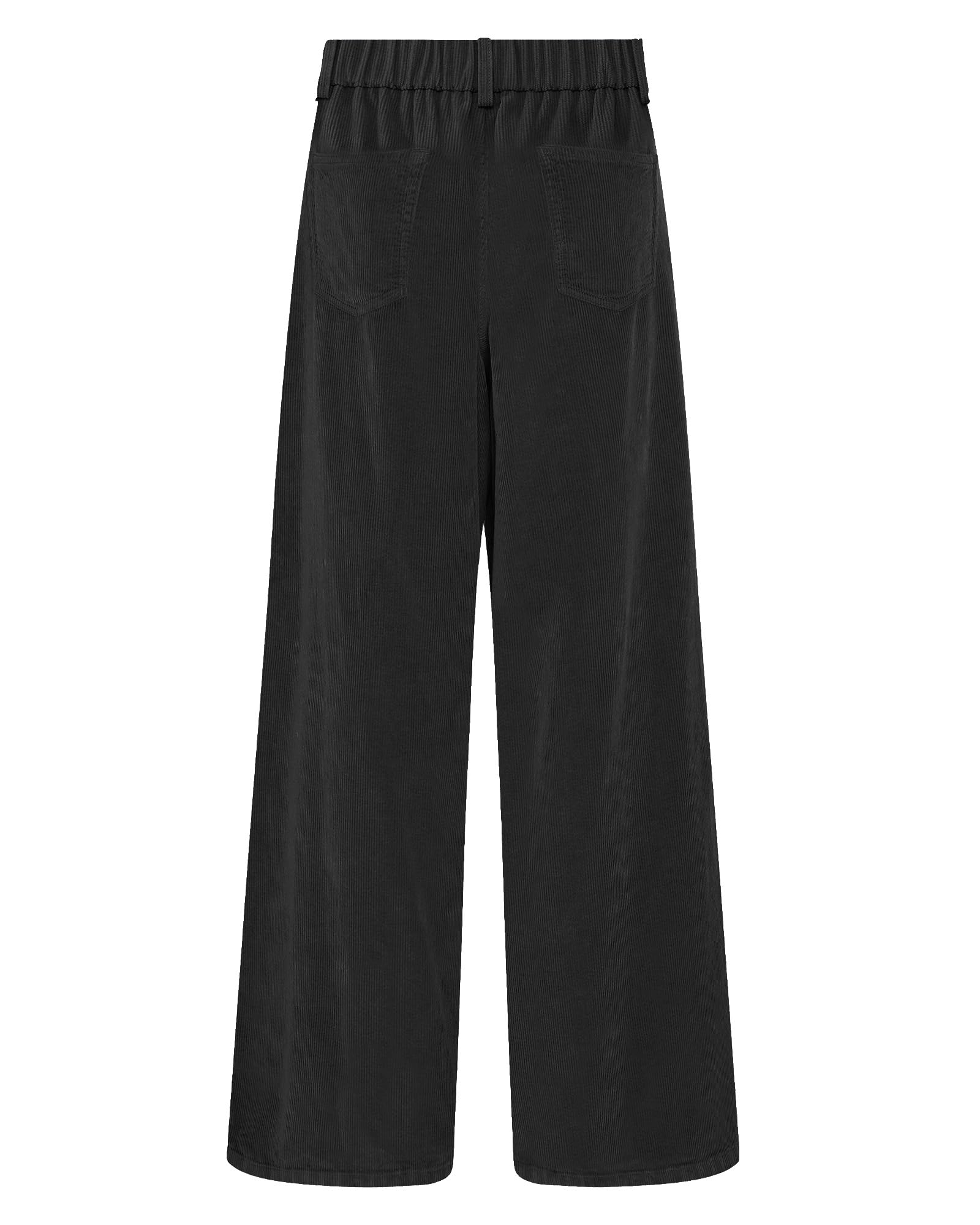 Foto 3 pulgar | Pantalones De Pana De Pierna Ancha Grapent, Cintura Alta, Negros, Talla L - Venta Internacional.