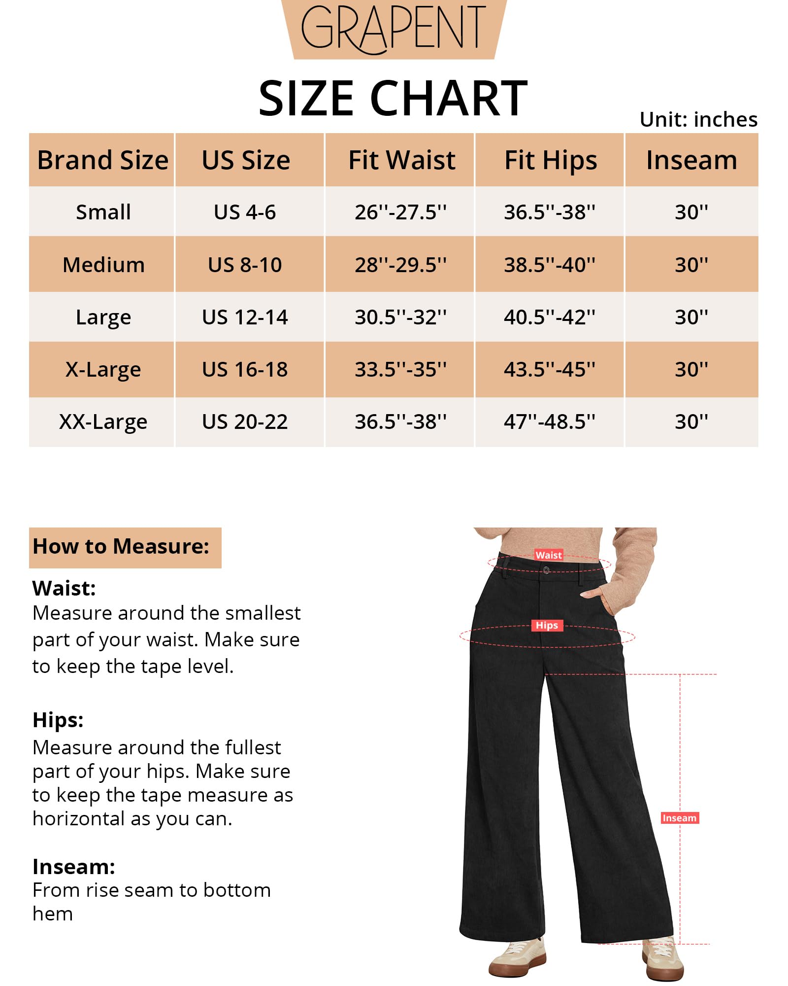 Foto 5 | Pantalones De Pana De Pierna Ancha Grapent, Cintura Alta, Negros, Talla L - Venta Internacional.