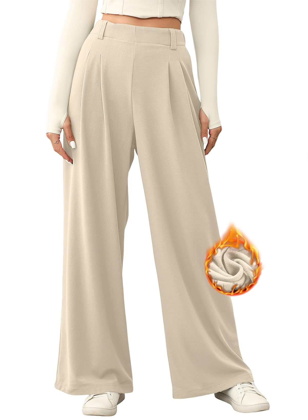 Pantalones Palazzo Evaless De Pierna Ancha, Cintura Alta, Punto Gofrado, Negro - Venta Internacional. $1,408