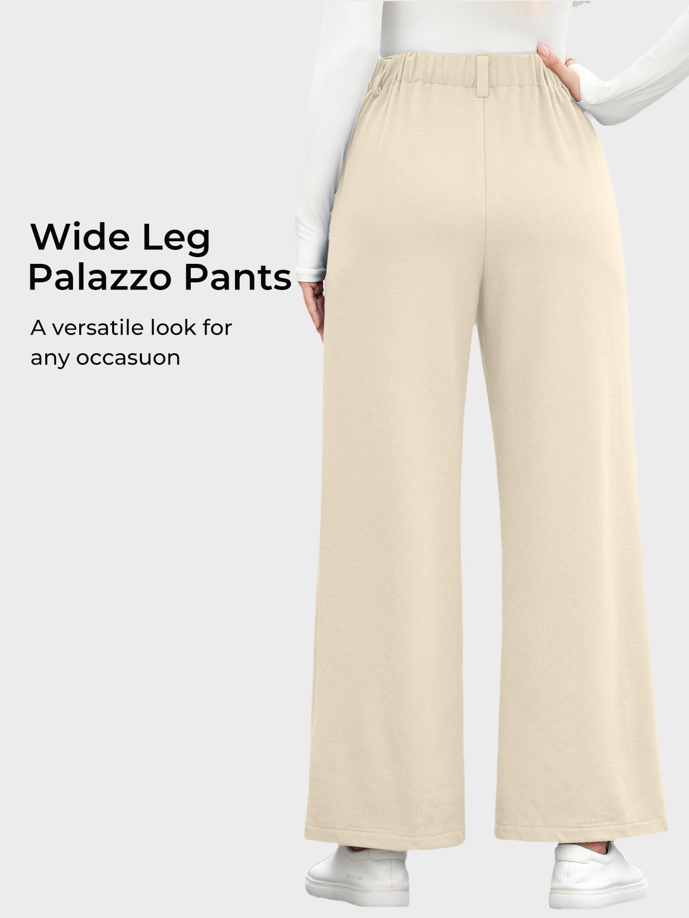 Foto 4 | Pantalones Palazzo Evaless De Pierna Ancha, Cintura Alta, Punto Gofrado, Negro - Venta Internacional.