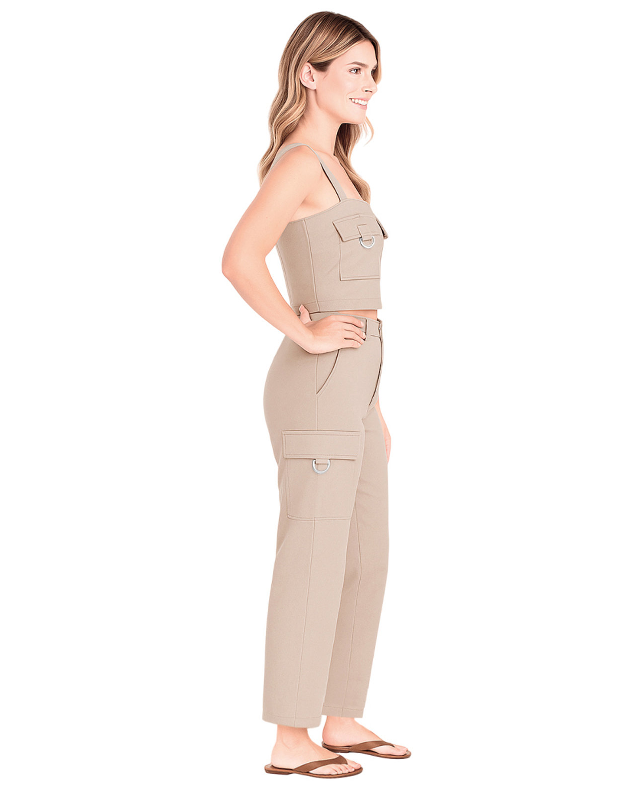 Foto 2 | Set Coordinado Para Mujer Ocean Point  De Top Y Pantalón Cargo