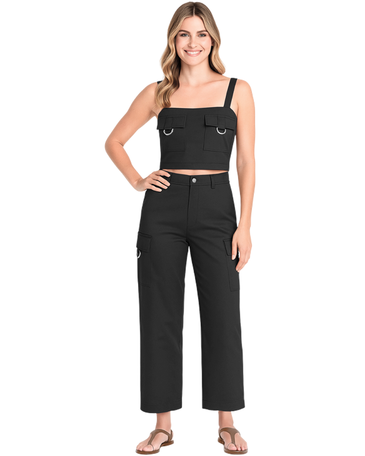 Set Coordinado Para Mujer Ocean Point  De Top Y Pantalón Cargo