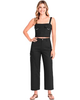 Foto 1 | Set Coordinado Para Mujer Ocean Point De Top Y Pantalón Cargo