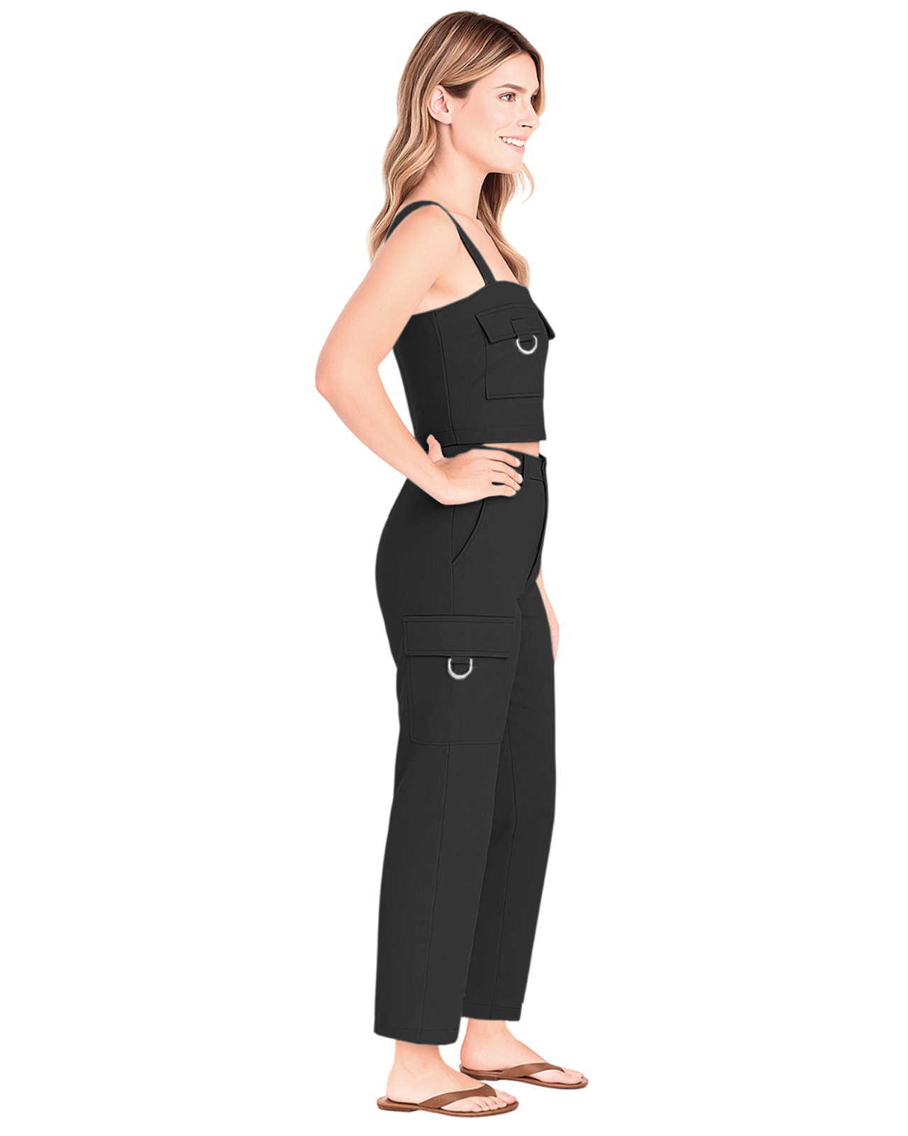 Foto 2 | Set Coordinado Para Mujer Ocean Point  De Top Y Pantalón Cargo