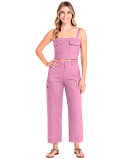Foto 1 | Set Coordinado Para Mujer Ocean Point De Top Y Pantalón Cargo