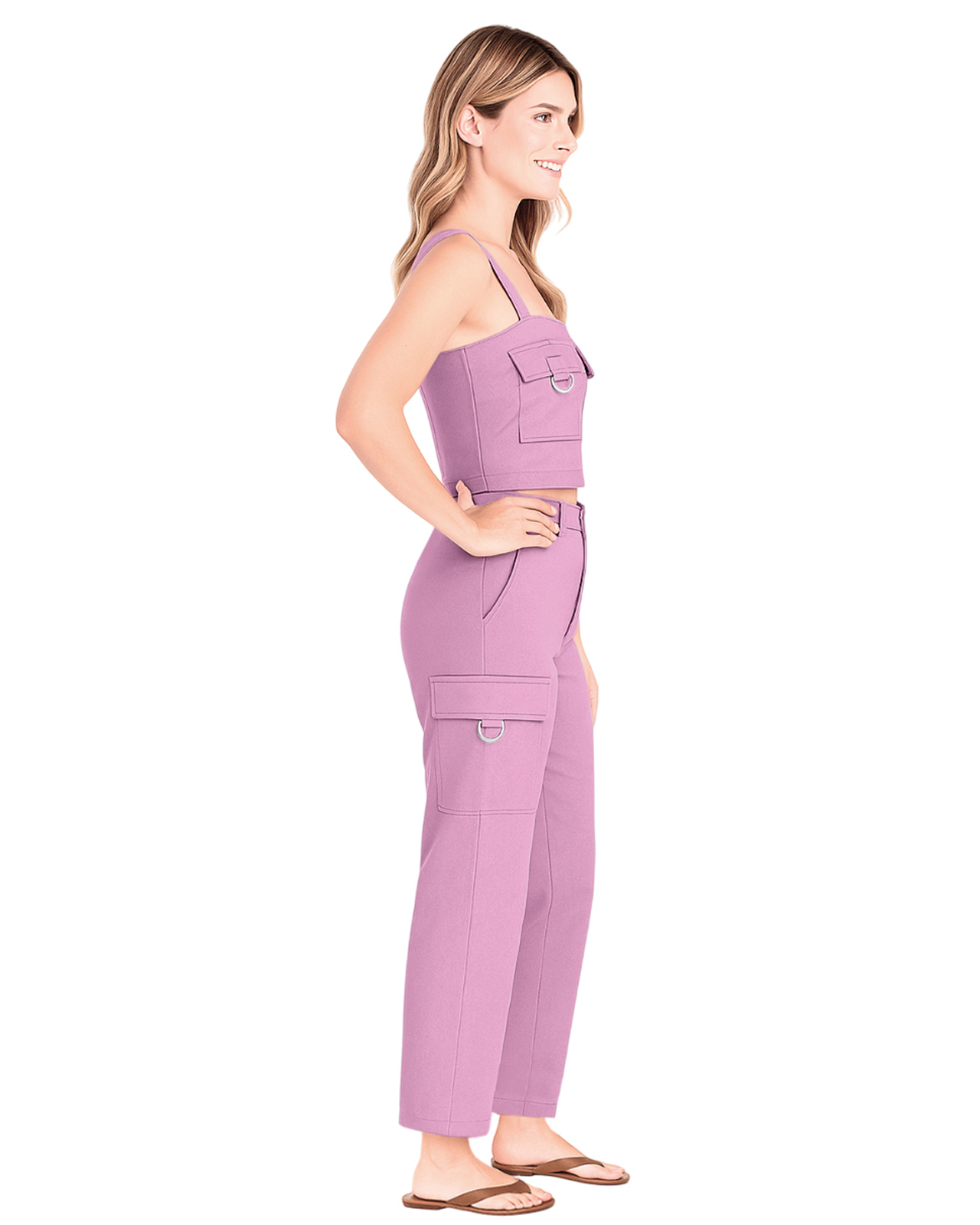 Foto 2 | Set Coordinado Para Mujer Ocean Point  De Top Y Pantalón Cargo