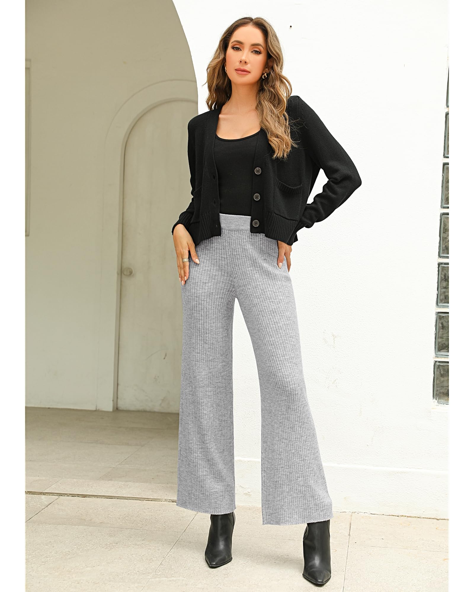 Foto 5 pulgar | Pantalones Grapent Casuales Para Mujer, Cintura Alta, Pierna Ancha - Venta Internacional.