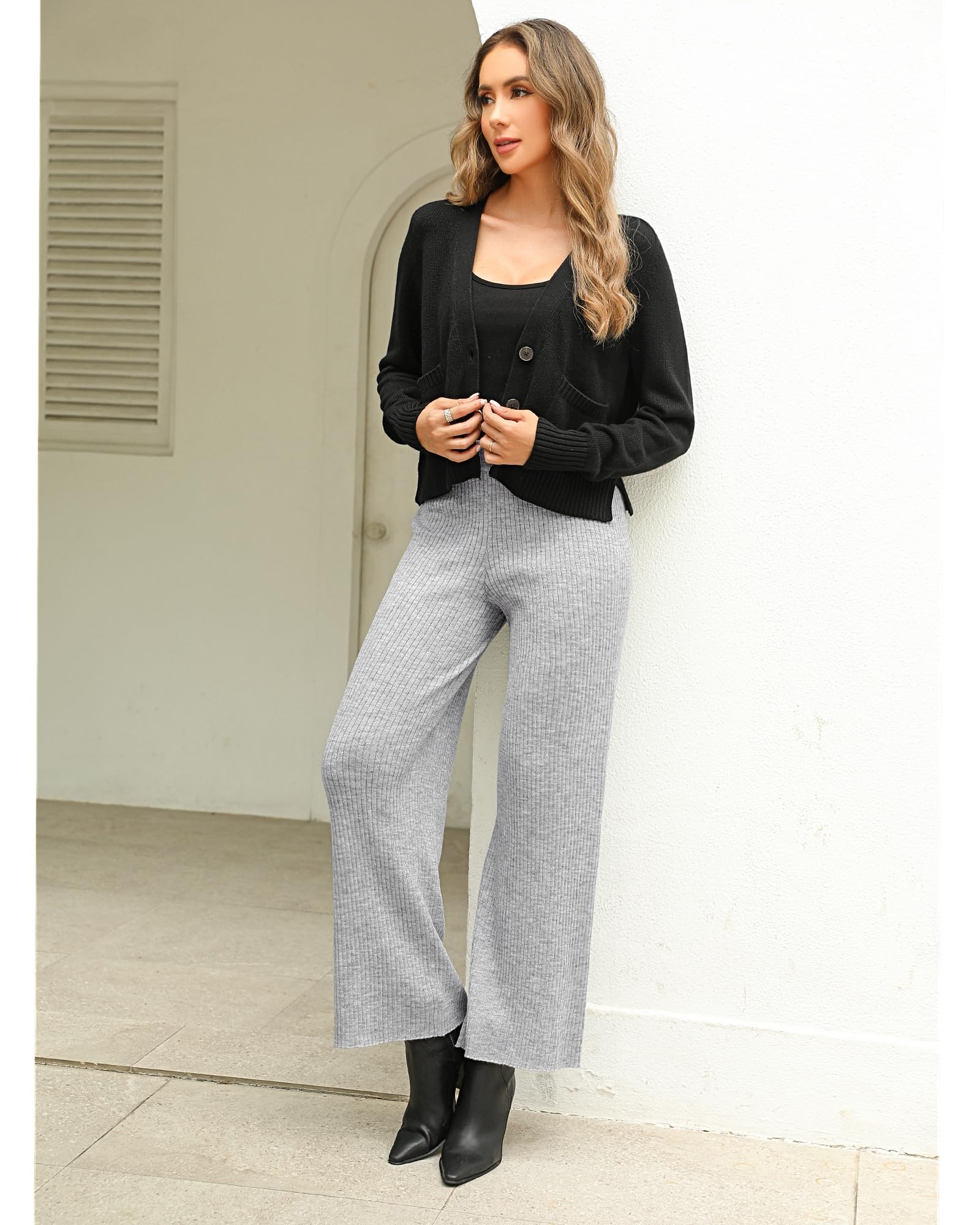 Foto 6 pulgar | Pantalones Grapent Casuales Para Mujer, Cintura Alta, Pierna Ancha - Venta Internacional.