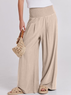 Foto 2 | Pantalones Palazzo Anrabess De Lino Para Mujer, Pernera Ancha Y Cintura Alta - Venta Internacional.