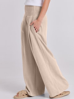 Foto 7 | Pantalones Palazzo Anrabess De Lino Para Mujer, Pernera Ancha Y Cintura Alta - Venta Internacional.