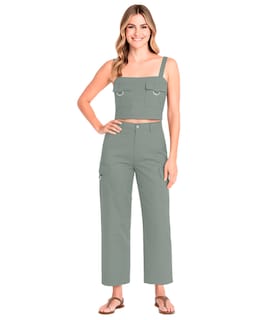 Foto 1 | Set Coordinado Para Mujer Ocean Point De Top Y Pantalón Cargo