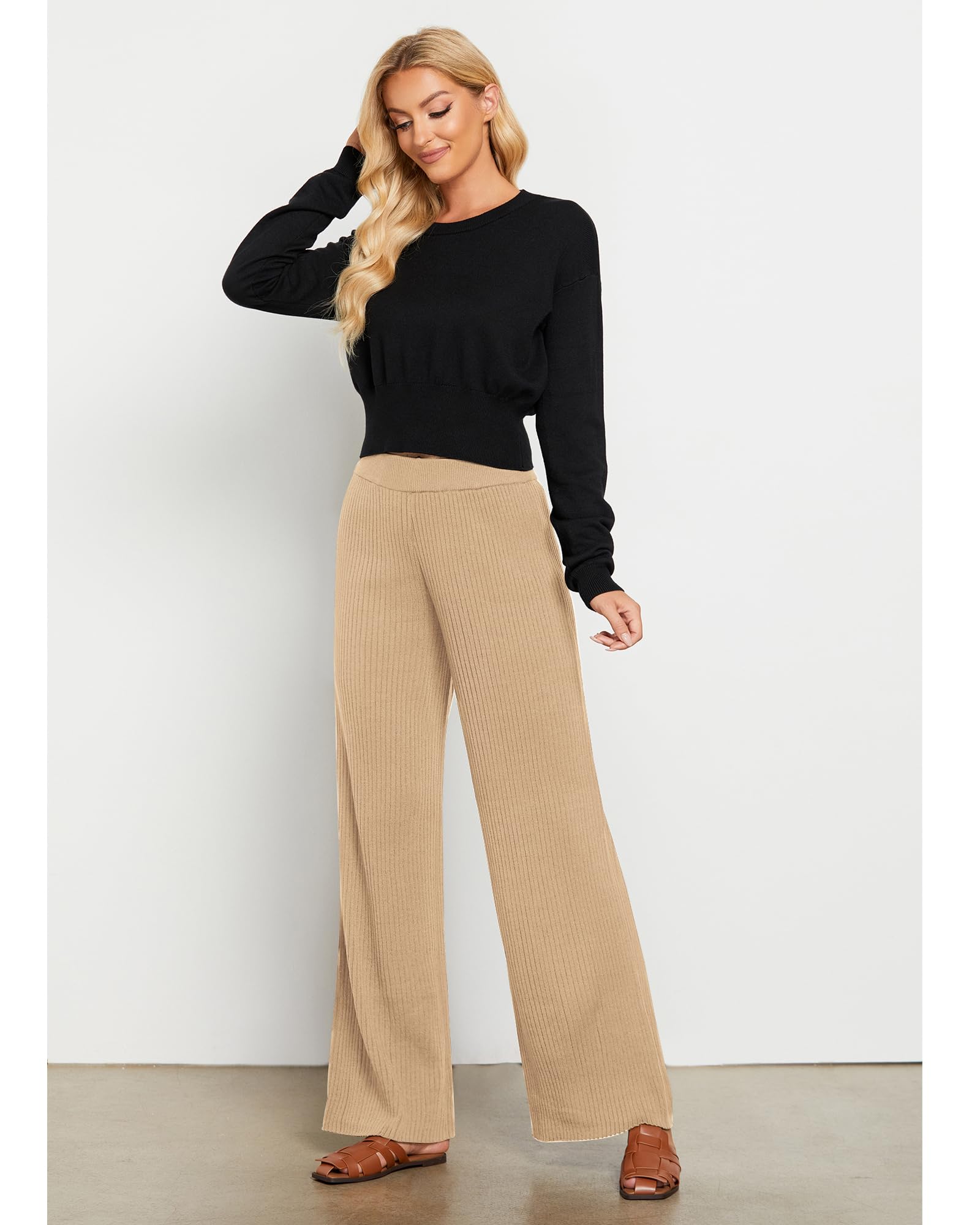 Foto 5 pulgar | Pantalones Holgados Grapent Para Mujer, Color Beige, Tallas 4-6, Acrílicos - Venta Internacional.