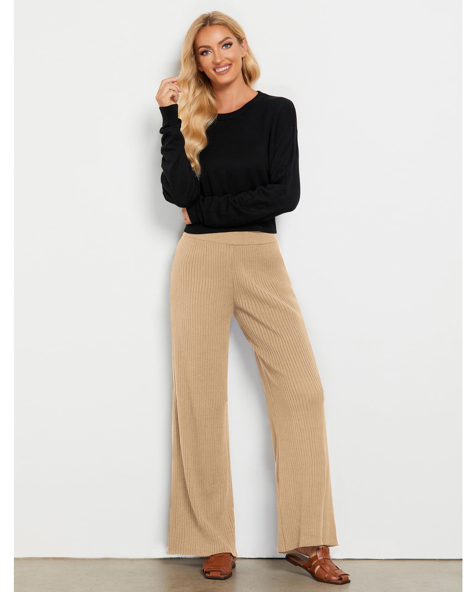 Foto 6 pulgar | Pantalones Holgados Grapent Para Mujer, Color Beige, Tallas 4-6, Acrílicos - Venta Internacional.