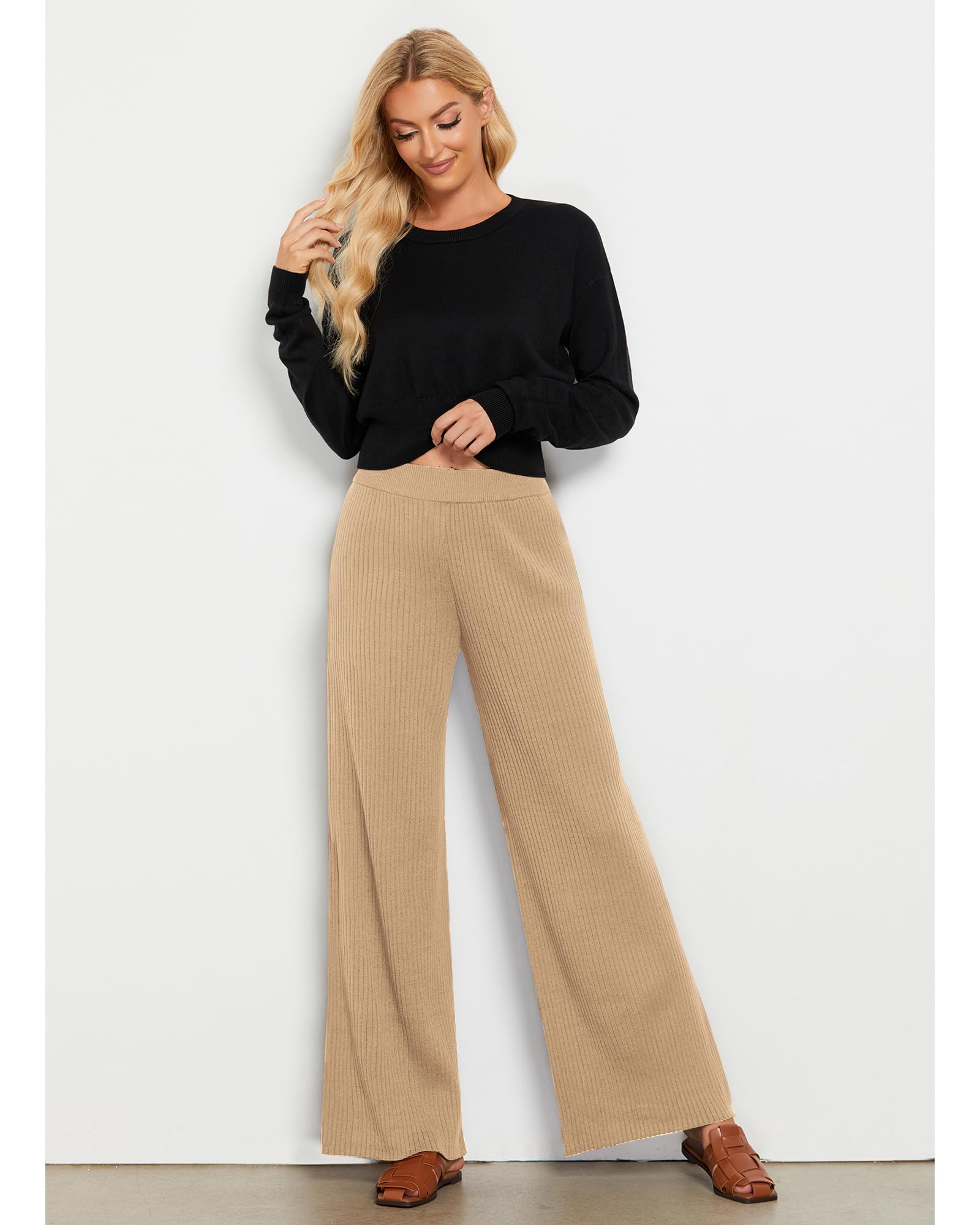 Foto 8 pulgar | Pantalones Holgados Grapent Para Mujer, Color Beige, Tallas 4-6, Acrílicos - Venta Internacional.