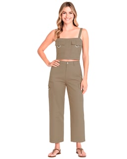 Foto 1 | Set Coordinado Para Mujer Ocean Point De Top Y Pantalón Cargo