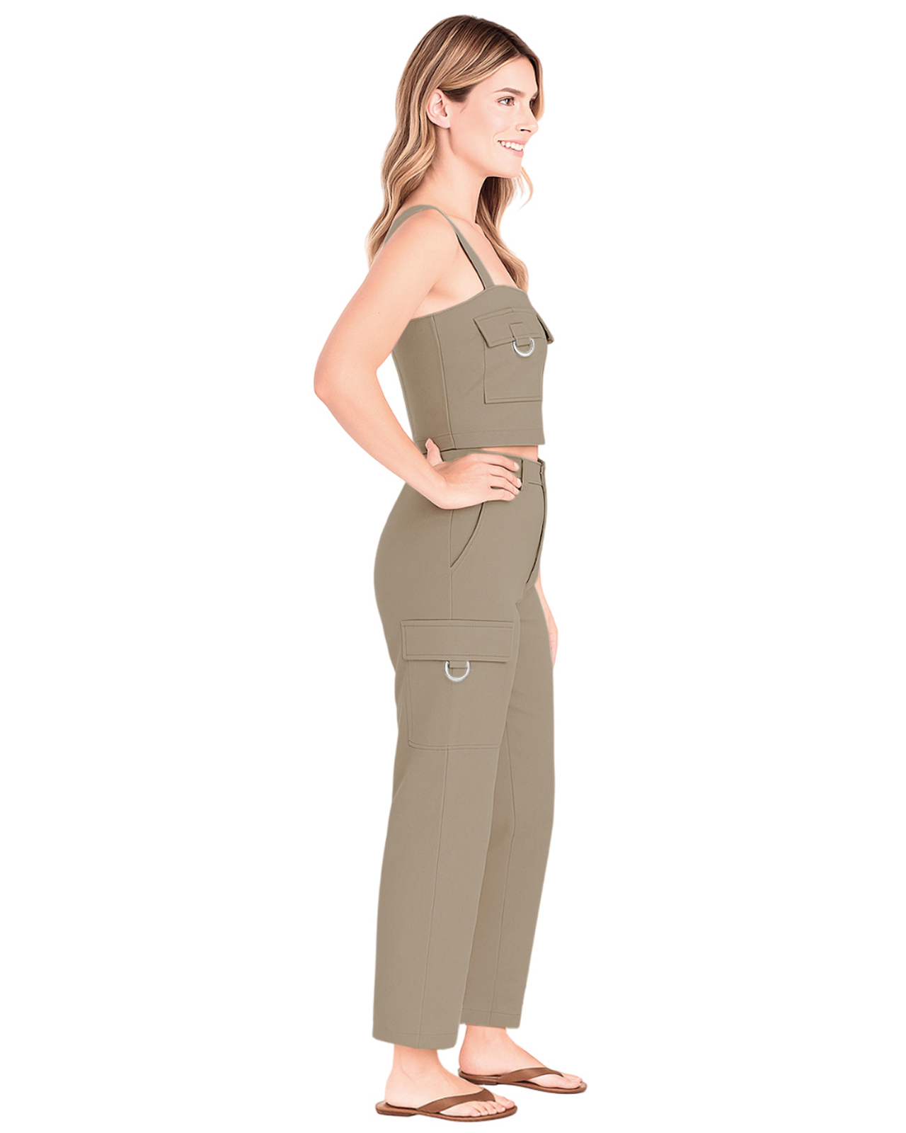 Foto 2 | Set Coordinado Para Mujer Ocean Point  De Top Y Pantalón Cargo