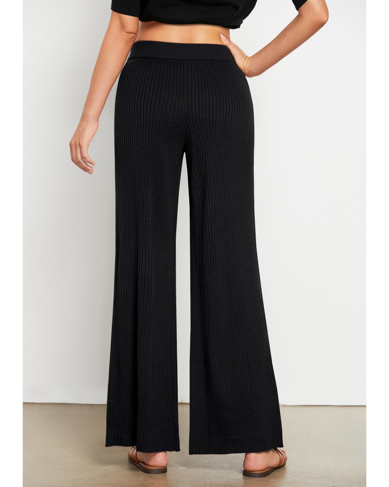 Foto 4 pulgar | Pantalones Grapent De Cintura Alta, Pernera Ancha, Negros, Fluidos, Para Mujer - Venta Internacional.