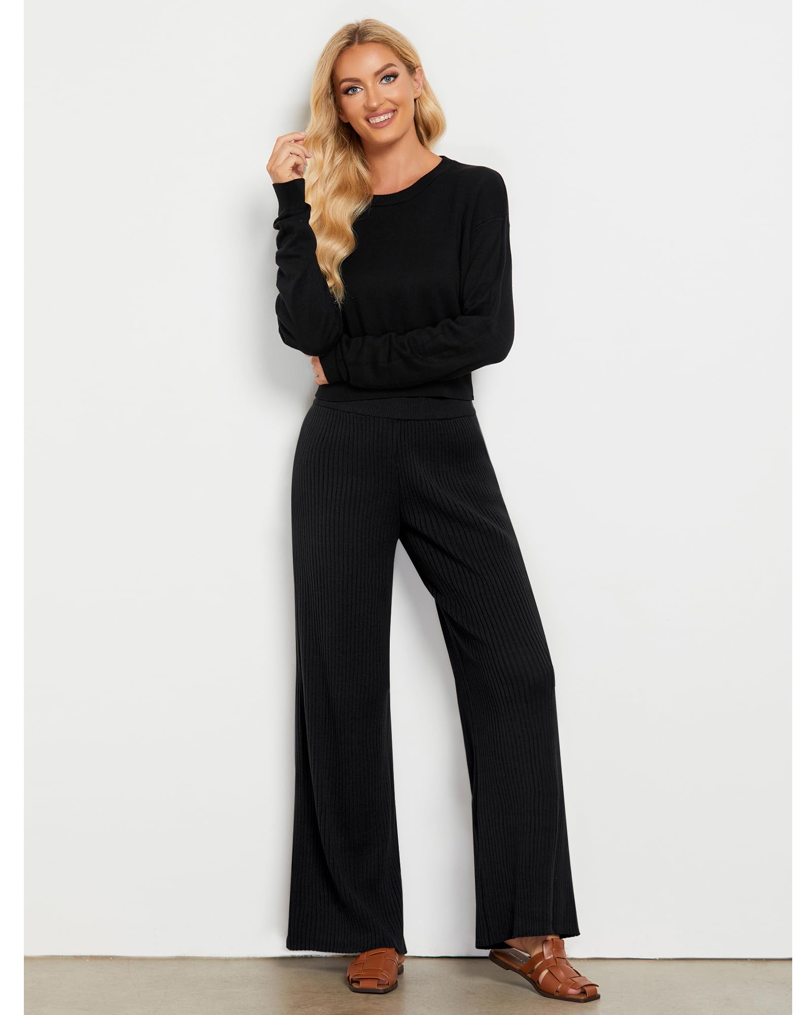 Foto 5 pulgar | Pantalones Grapent De Cintura Alta, Pernera Ancha, Negros, Fluidos, Para Mujer - Venta Internacional.