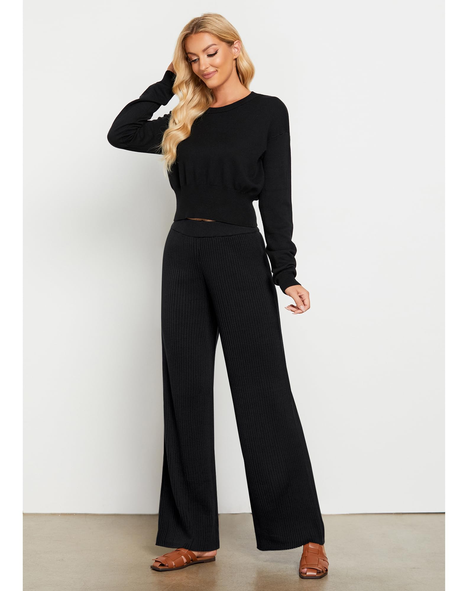 Foto 5 | Pantalones Grapent De Cintura Alta, Pernera Ancha, Negros, Fluidos, Para Mujer - Venta Internacional.