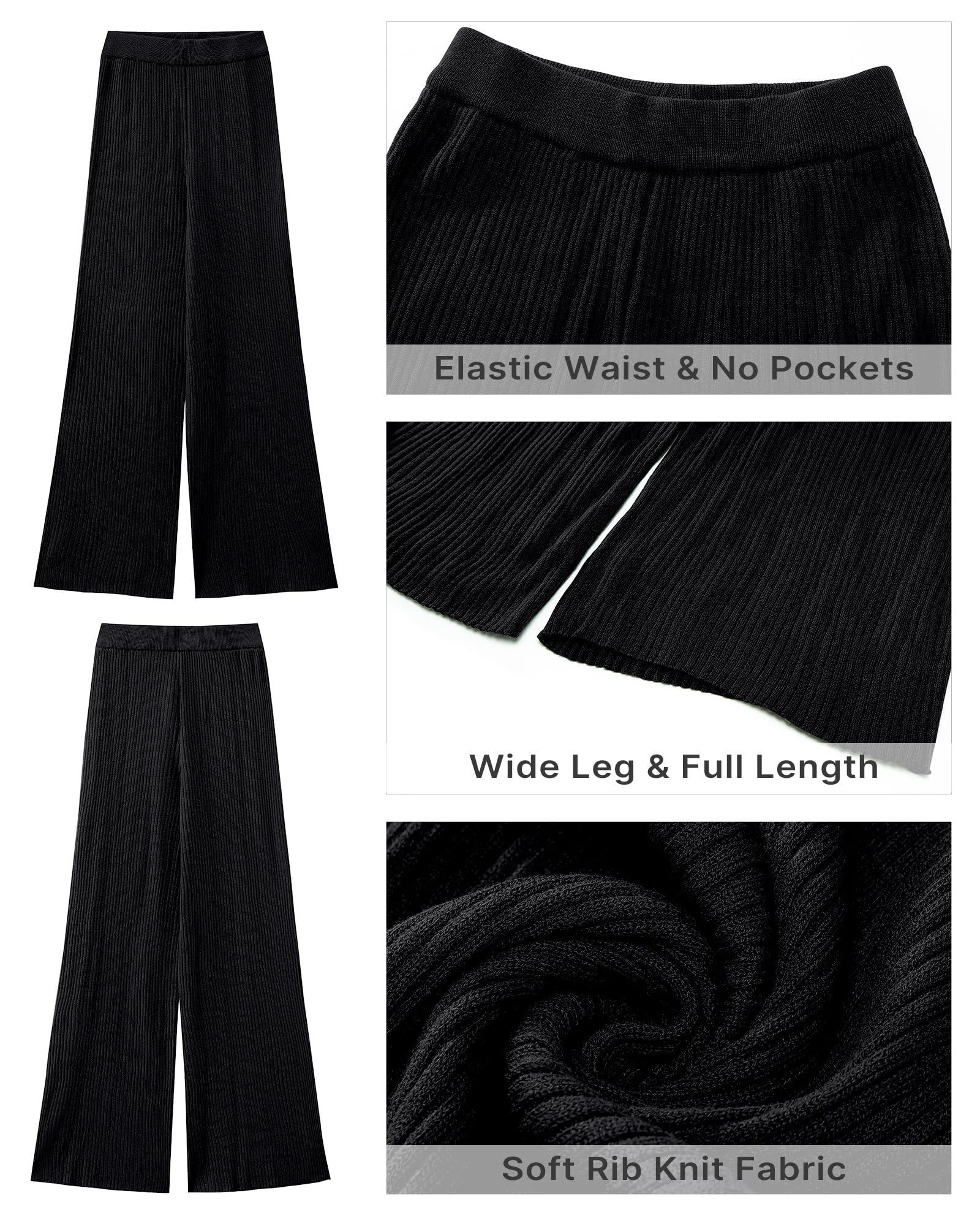 Foto 6 | Pantalones Grapent De Cintura Alta, Pernera Ancha, Negros, Fluidos, Para Mujer - Venta Internacional.