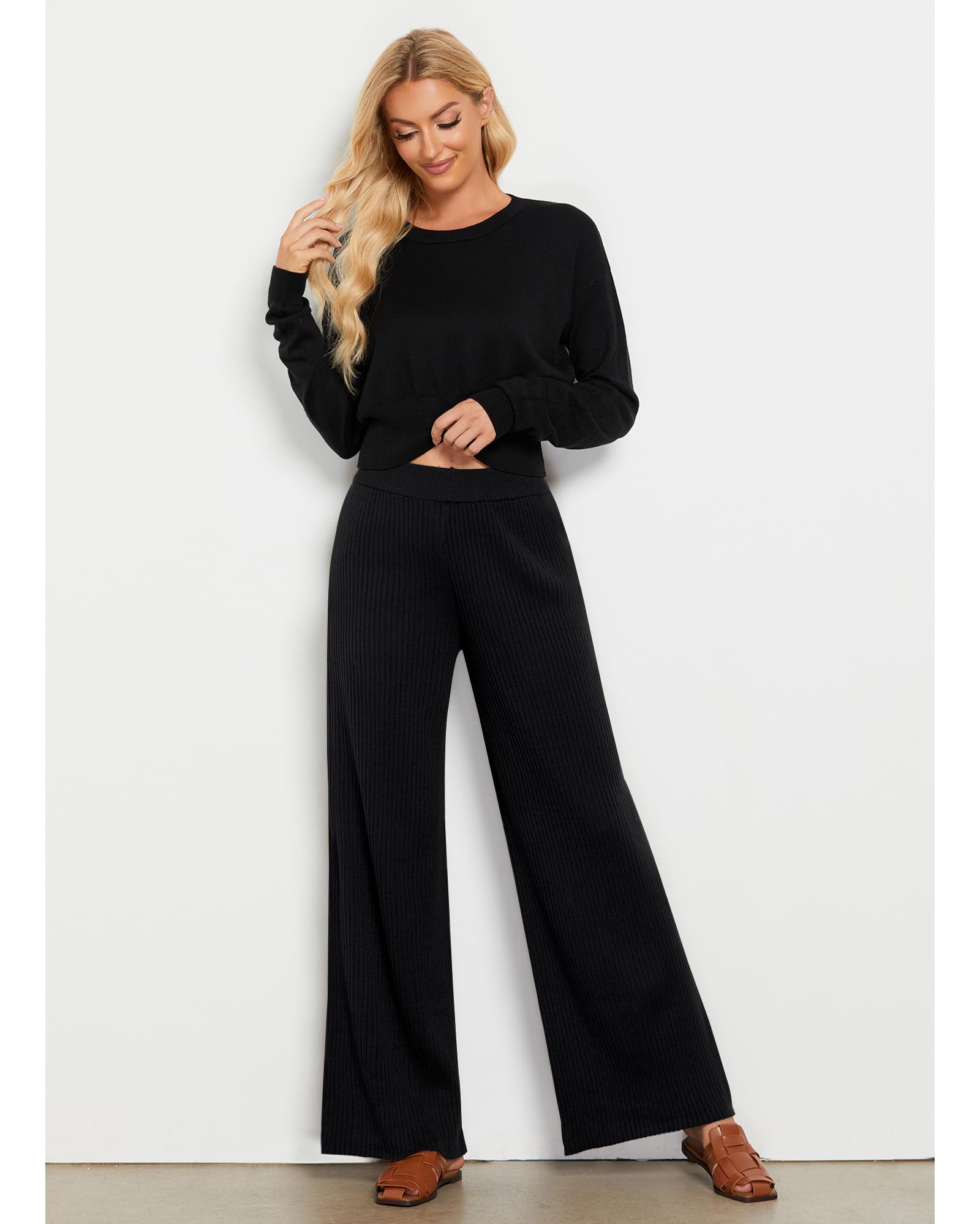 Foto 7 | Pantalones Grapent De Cintura Alta, Pernera Ancha, Negros, Fluidos, Para Mujer - Venta Internacional.