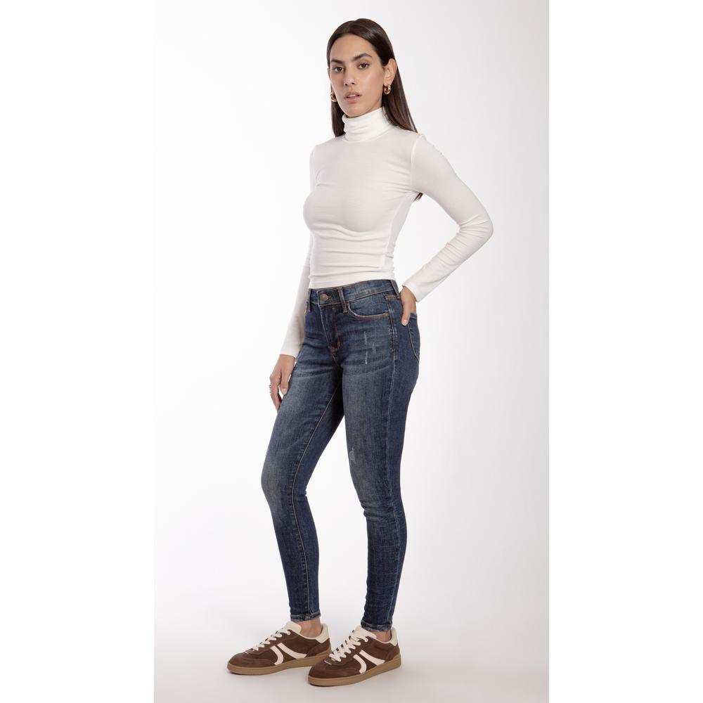 Foto 3 | Pantalón High Rise Skinny Mujer Balam Bl7189 Azul Oscuro