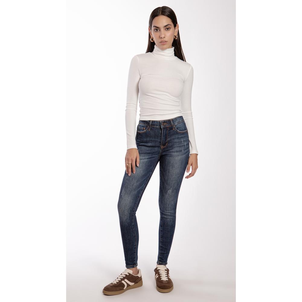 Foto 5 pulgar | Pantalón High Rise Skinny Mujer Balam Bl7189 Azul Oscuro