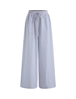 Foto 7 | Pantalones Anchos Yeokou Para Mujer Algodón A Rayas Azul Talla M - Venta Internacional.