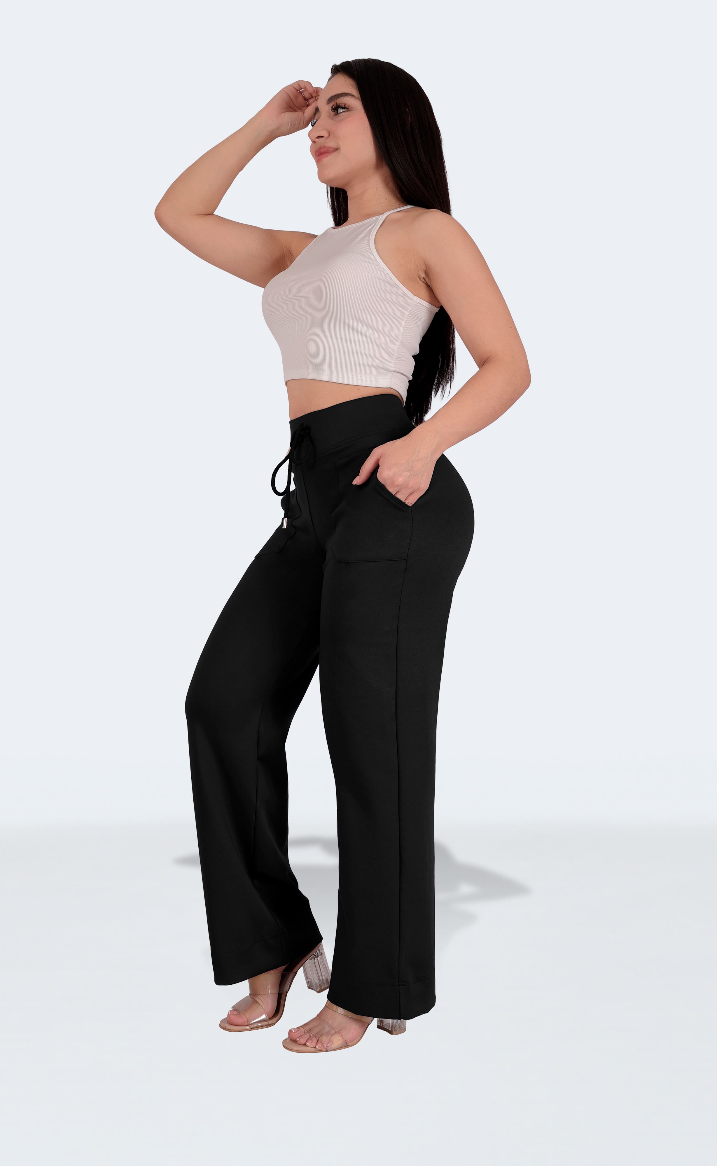 Foto 7 pulgar | Pantalones Casuales De Cintura Alta Para Mujer De Vestir Sea Brazil