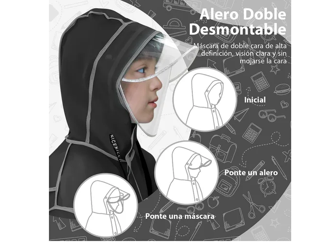 Foto 6 pulgar | Xtellar Gabardina Impermeable Portátil Ultraligera, Resguarda De La Lluvia En Estilo