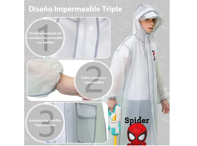 Foto 4 | Xtellar Gabardina Impermeable Portátil Ultraligera, Resguarda De La Lluvia En Estilo