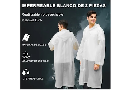 Foto 2 | Xtellar Poncho Impermeable Unisex - Ecológico Y Transpirable, Perfecto Para La Lluvia - 2 Piezas