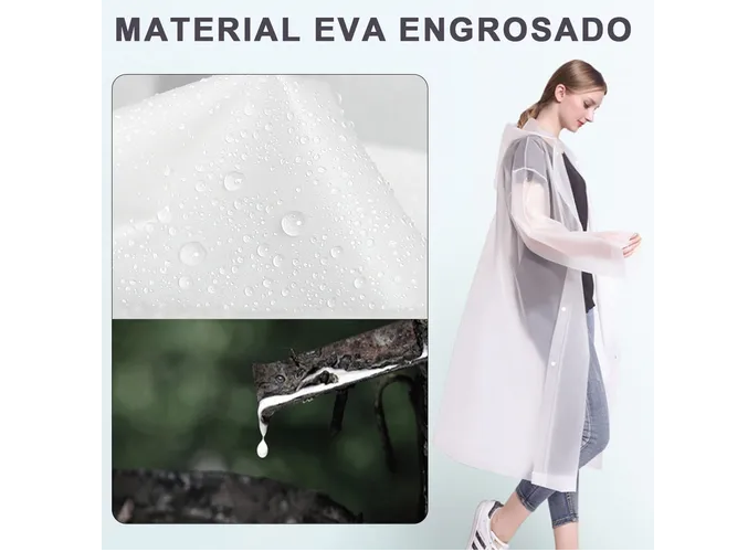 Foto 5 pulgar | Xtellar Poncho Impermeable Unisex - Ecológico Y Transpirable, Perfecto Para La Lluvia - 2 Piezas