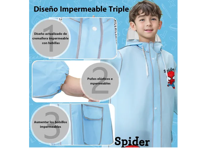 Foto 5 pulgar | Xtellar Gabardina Impermeable Portátil Ultraligera, Resguarda De La Lluvia En Estilo