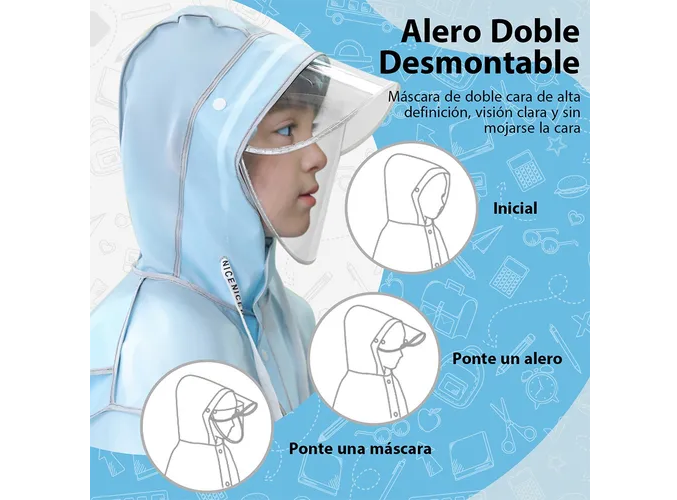 Foto 6 pulgar | Xtellar Gabardina Impermeable Portátil Ultraligera, Resguarda De La Lluvia En Estilo
