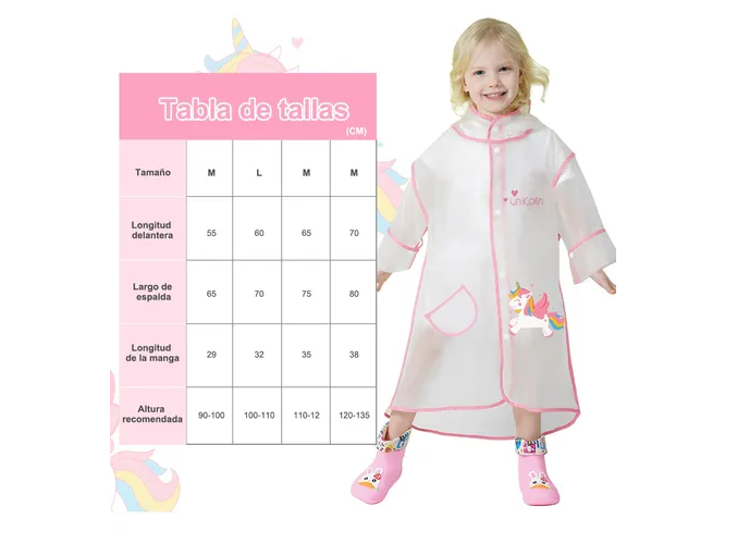 Foto 4 pulgar | Impermeable Xtellar Ecológico Totalmente Cubierto Para Niños, Poncho De Lluvia Transparente
