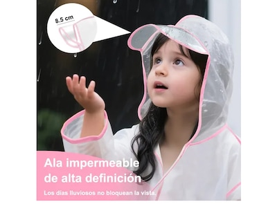 Foto 5 | Impermeable Xtellar Ecológico Totalmente Cubierto Para Niños, Poncho De Lluvia Transparente