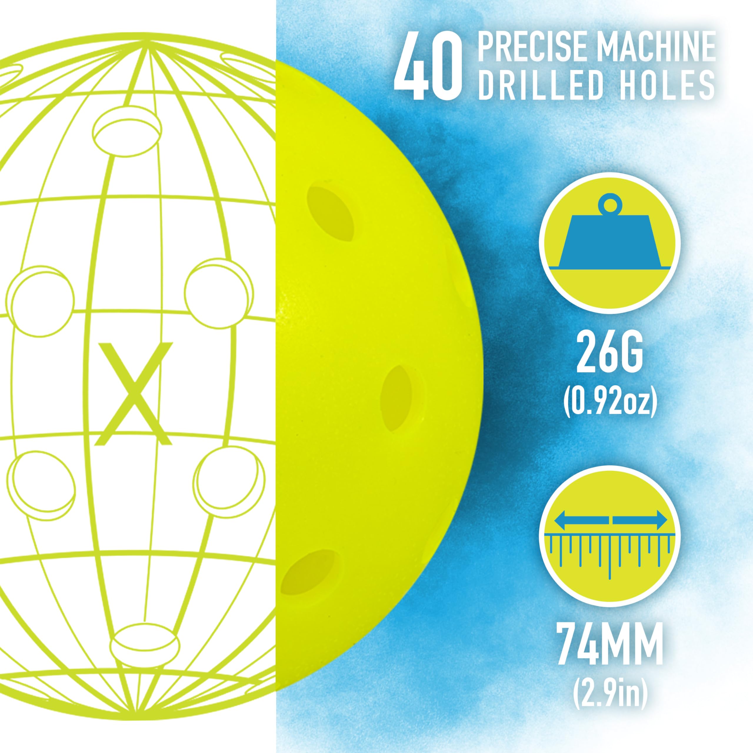 Foto 3 pulgar | Pickleball Franklin Sports X-40 Outdoor, Paquete De 50 - Venta Internacional.