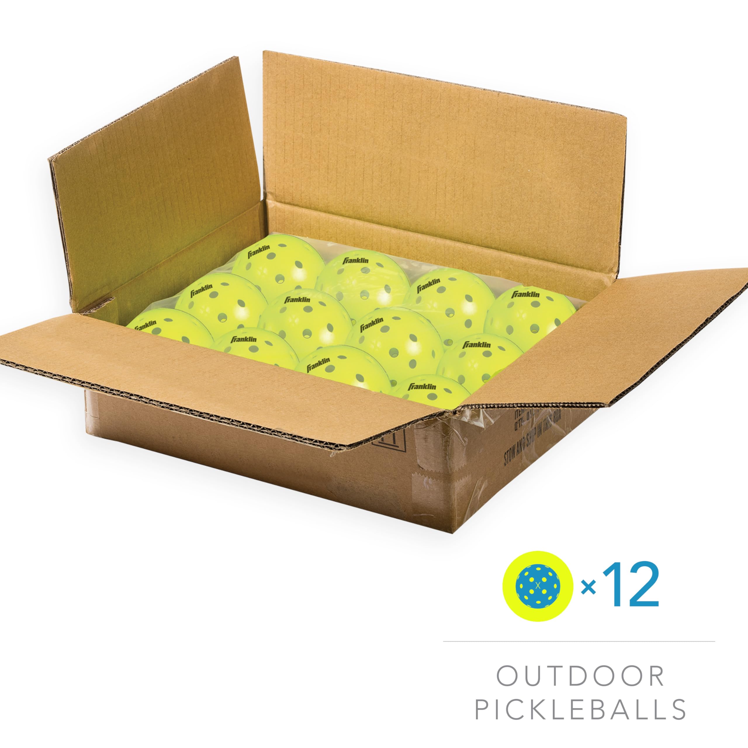 Foto 3 pulgar | Pelotas De Pickleball Franklin Sports X-40, Paquete De 12 Unidades, Para Exteriores - Venta Internacional.