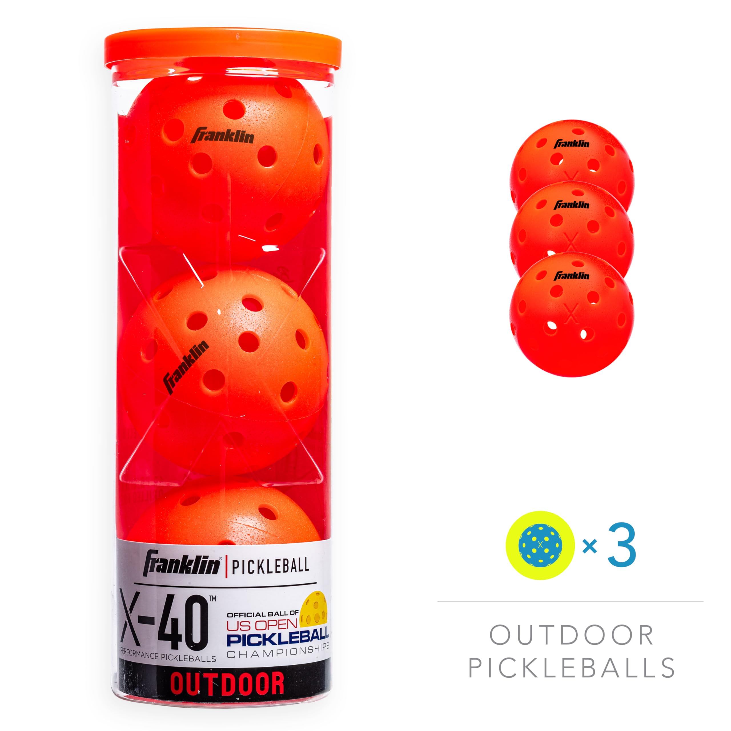 Foto 3 pulgar | Pelotas De Pickleball Franklin Sports X-40, 74 Mm, 26 G, Paquete De 3 - Venta Internacional.
