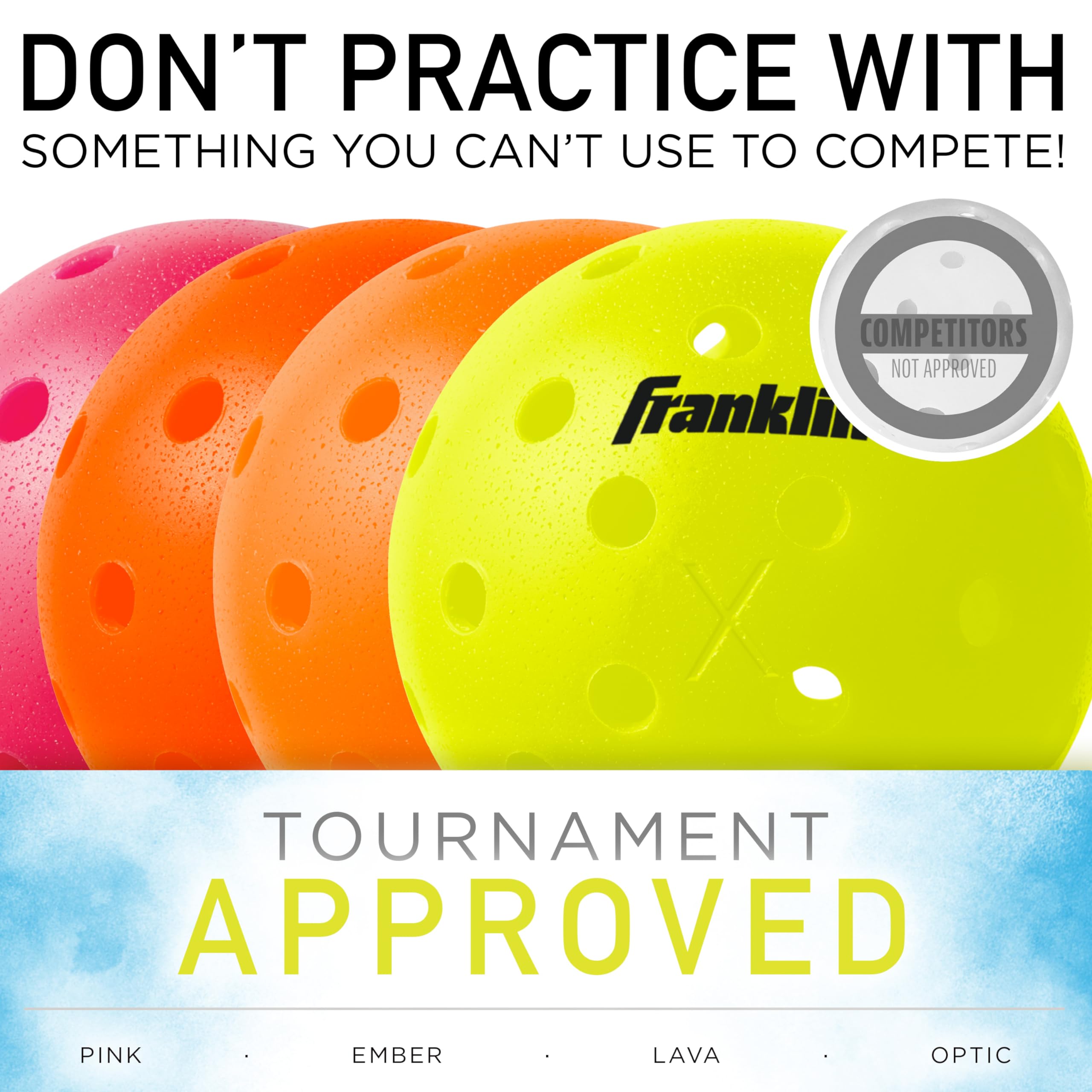 Foto 7 | Pelotas De Pickleball Franklin Sports X-40, 74 Mm, 26 G, Paquete De 3 - Venta Internacional.