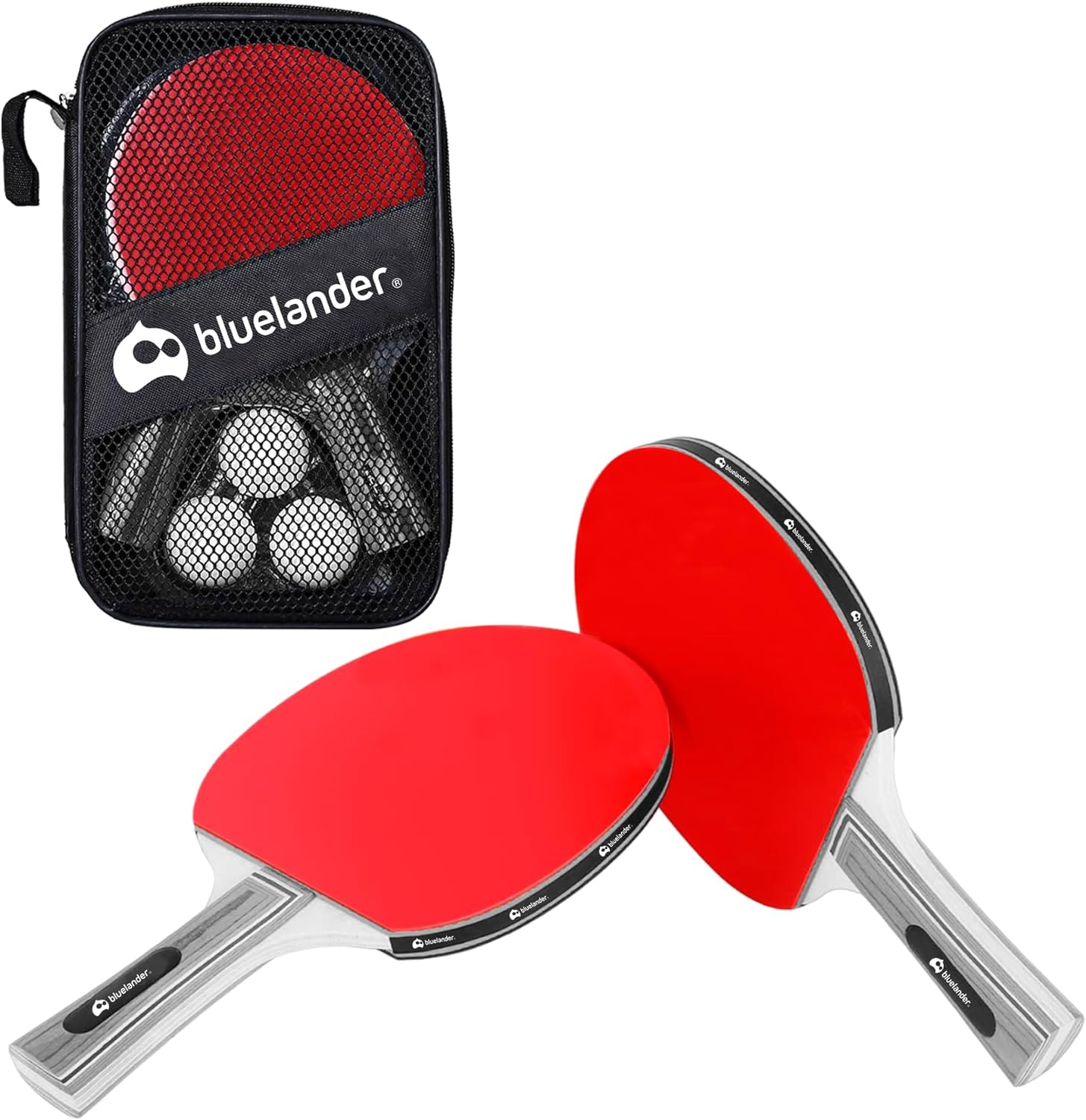 Foto 3 pulgar | Kit 2 De Raquetas De Ping Pong Con 3 Pelotas Y Funda De Raqueta Rojo Bluelander