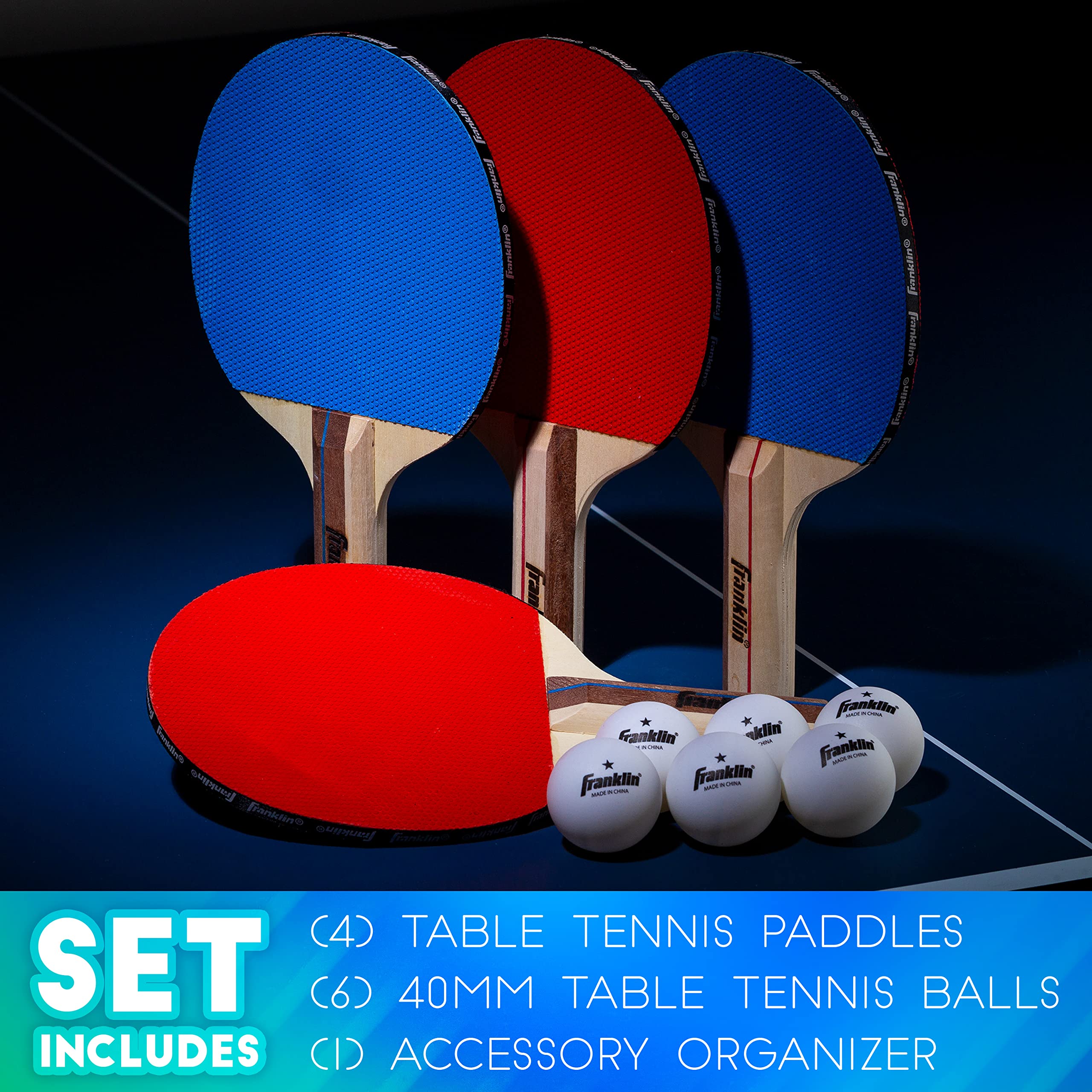 Foto 3 pulgar | Set De Tenis De Mesa Franklin Sports Para 4 Jugadores Con Pala Y Pelota - Venta Internacional.